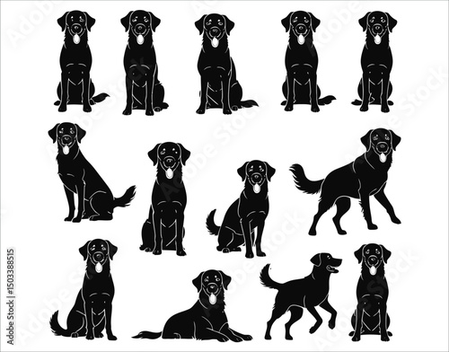 Golden Retriever Dog Silhouette Collection for Crafting