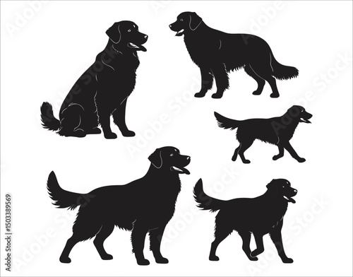 High Quality Golden Retriever Silhouettes