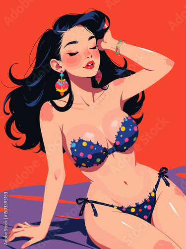 girl in lingerie with big heart in her hand