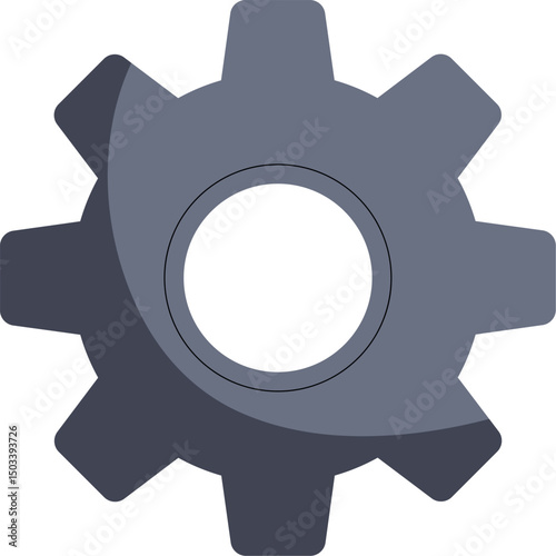 High Precision Metal Gear Vector Illustration