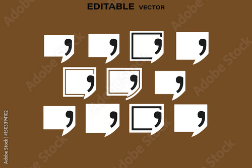 Collection of Semicolon Icons in Various Speech Bubbles and Frames