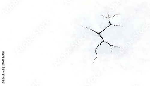 Cracked Surface with White Background.