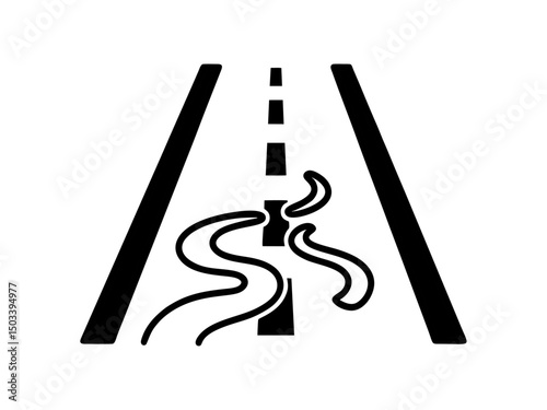 slippery road icon