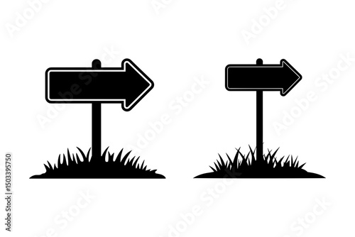 Directional Arrow Signpost Vector Icons Set