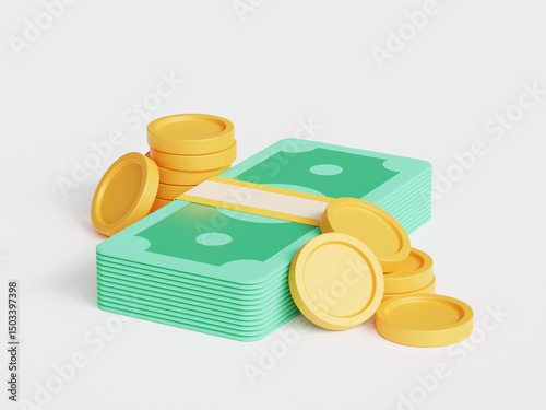 Fotografie Bundle with cash bills