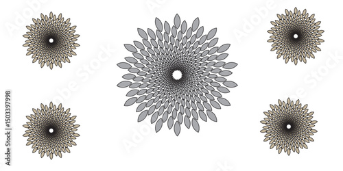 Traditional Mandala  ottoman clean and Flower of life pattern logo design inspiration with white background. creating a modern technology background. minimalist texture. Vector. Illustration.