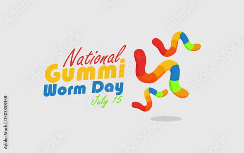 vector graphic of National Gummi Worm Day, ideal for National Gummi Worm Day celebration.