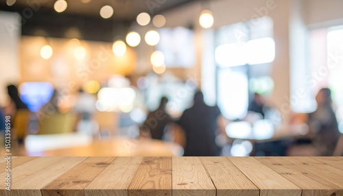 Table close view over blurred cafe or restaurant background