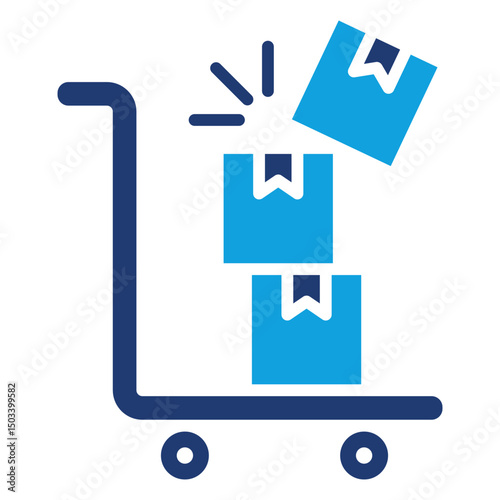 Overflow Shipment Flat Blue Icon