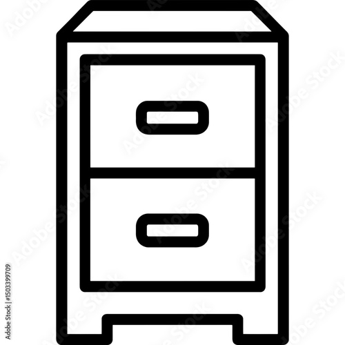 Minimalist filing cabinet icon design