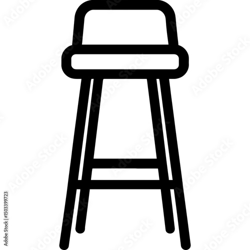 Minimalist bar stool outline icon