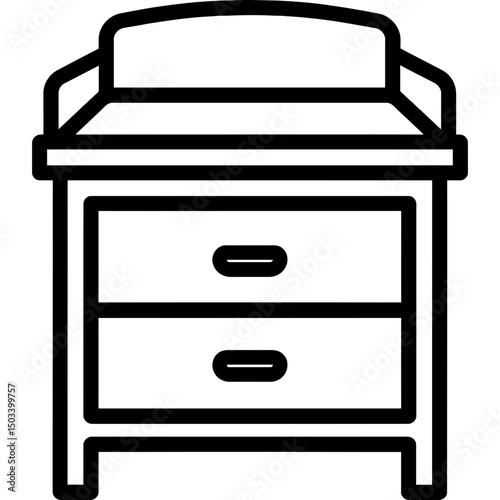 Minimalist changing table icon design