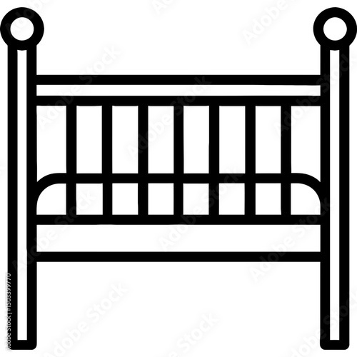 Minimalist baby crib icon design