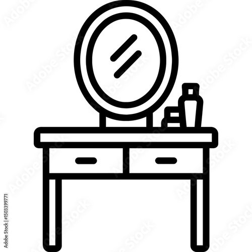 Minimalist vanity table icon design