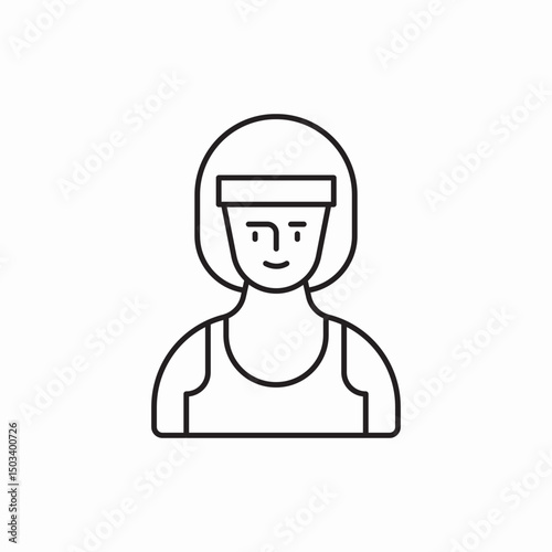 female athlete icon sign vector