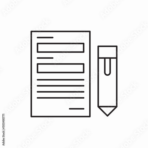 form paper pen icon sign vector