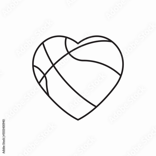 heart basketball icon sign vector