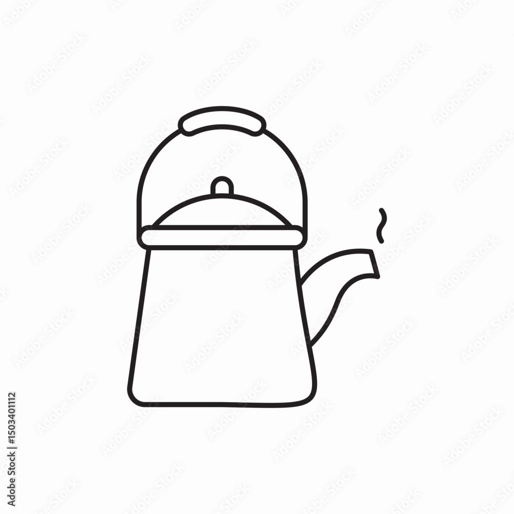 Obraz premium kettle hot water icon sign vector