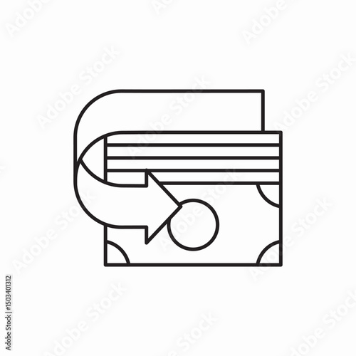 money arrow return icon sign vector