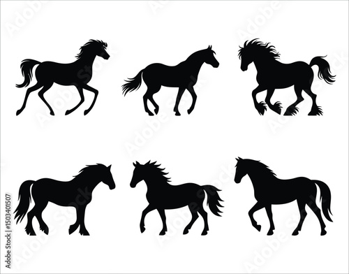 High-Quality Horse Vector Set