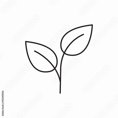sprout two leaves icon sign vector
