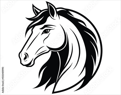 Horse Head Contour SVG