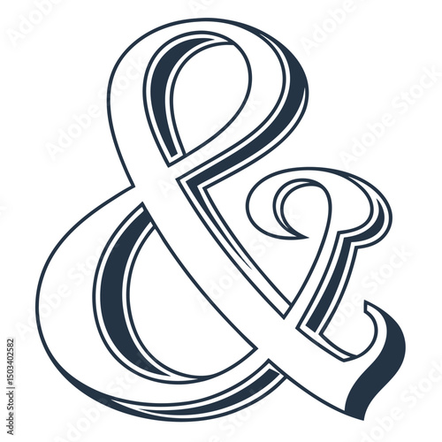 creative ampersand "&" symbol logo in vector, elegant curves

