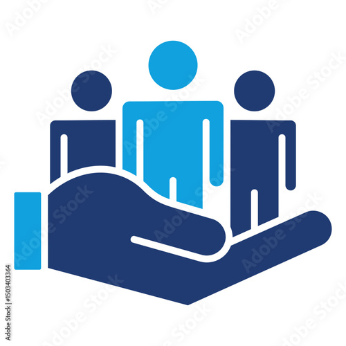 Divirsity And Inclusion Flat Blue Icon