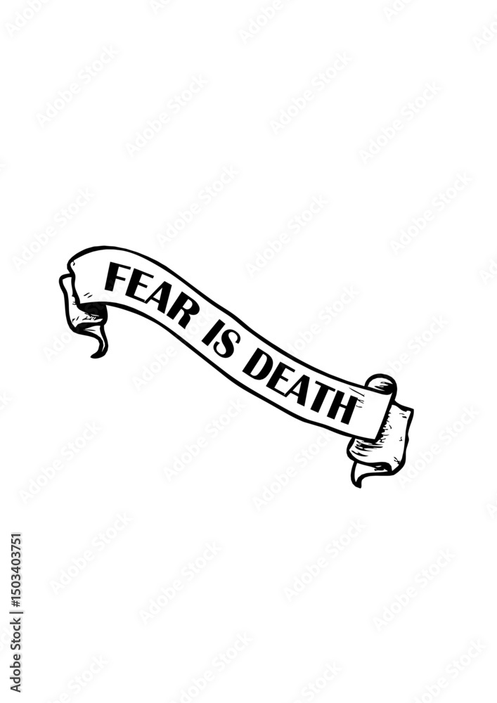 banderole fear is death tattoo tatouage dessin