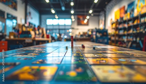 Wallpaper Mural Board game display in a bright and welcoming game store environment Torontodigital.ca