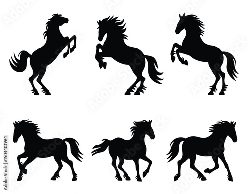 Minimalist Horse Silhouettes