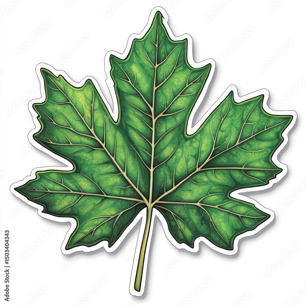 Fototapeta premium Vibrant green maple leaf graphic