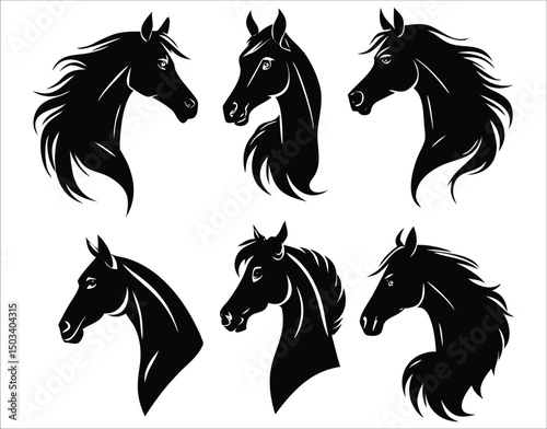 Side View Horse Head Vector