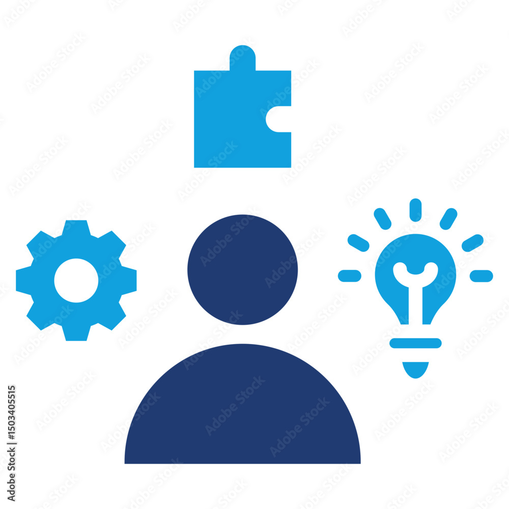 Obraz premium Abilities Flat Blue Icon