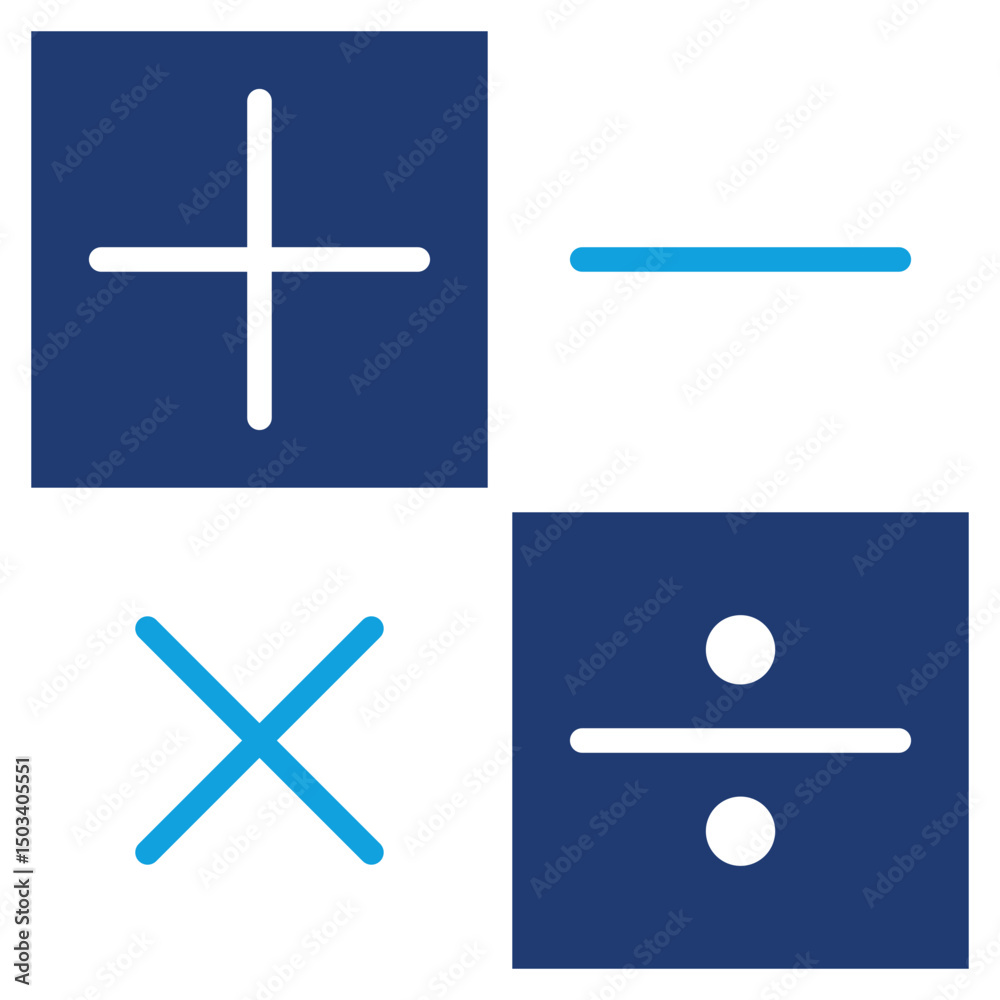 Obraz premium Numeracy Skill Flat Blue Icon