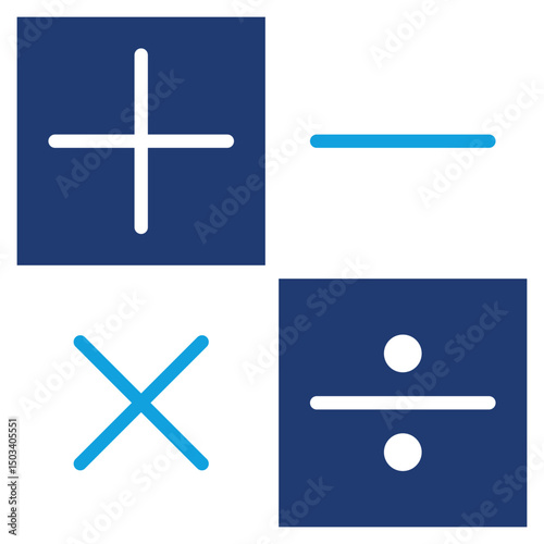 Numeracy Skill Flat Blue Icon