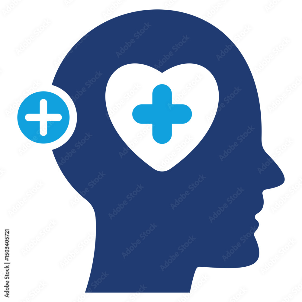 Positive Psycology Flat Blue Icon