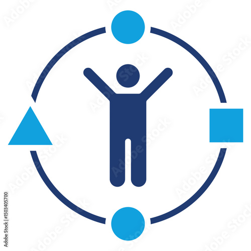 People Skill Flat Blue Icon