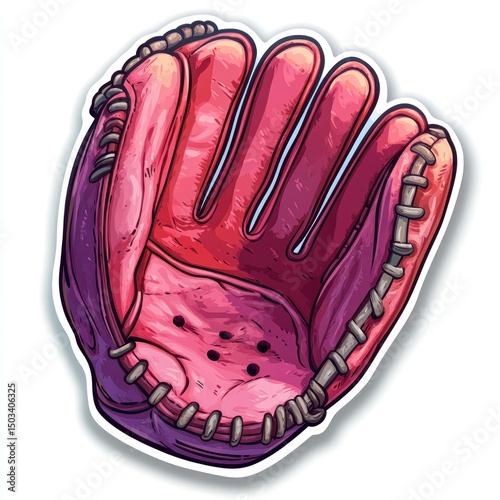 Pink baseball glove illustration