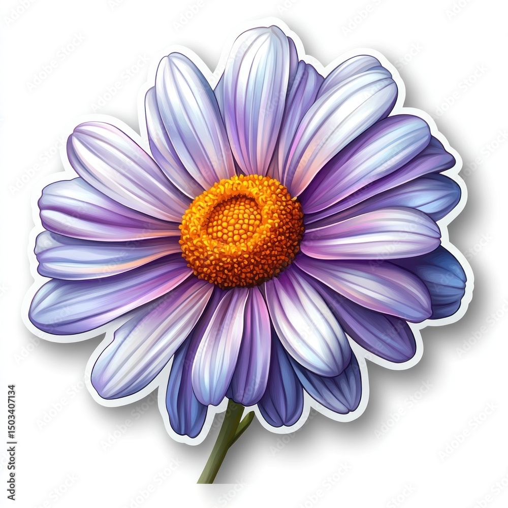 Obraz premium Detailed illustration of a vibrant purple daisy