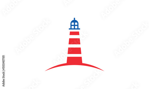 a lighthouse themed graphic image, on a white background. vector graphic base.