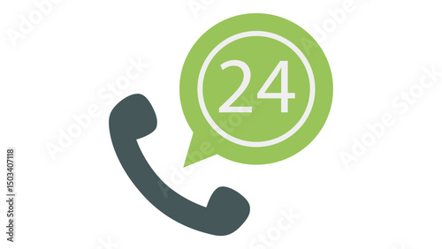vector illustration of a 24/7 Service