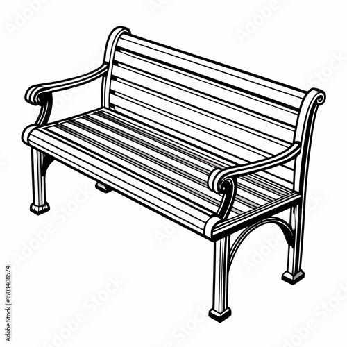 bench on a white background