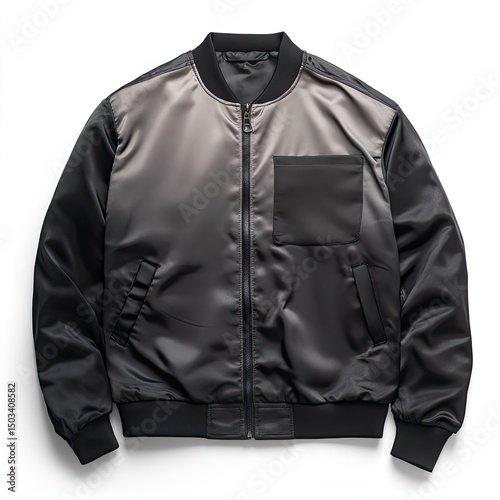 Gray-to-black bomber jacket photo