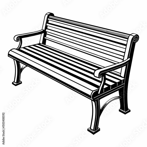 bench on a white background
