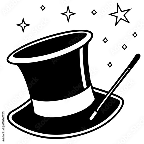 magic hat and wand