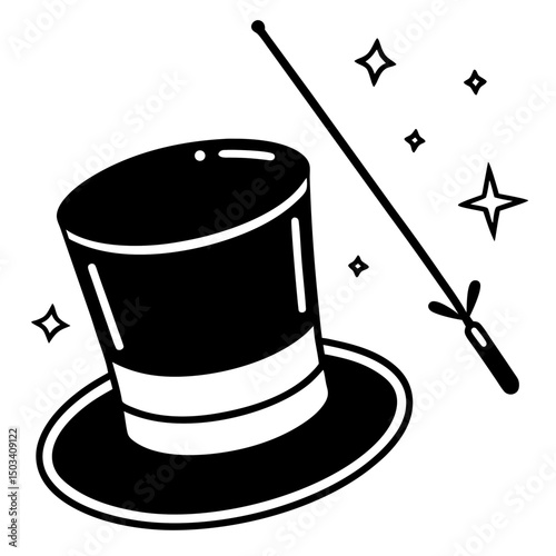 magic hat and wand