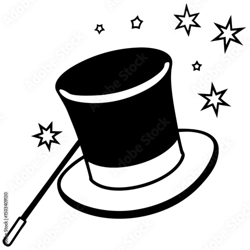 magic hat and wand