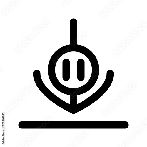 Pause and resume control icon for managing download operations in apps or systems
