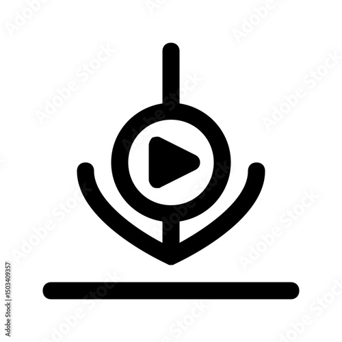 Start download icon with play symbol representing initiation of file transfer